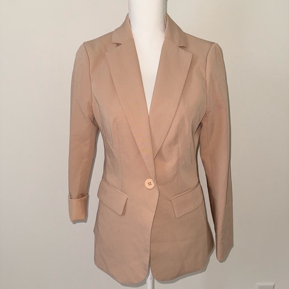 Tan Classic Suit Jacket with Tailored Fit - Picture 1 of 4